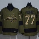 men's Hockey Activewear Capitals Uniform #77 T. J. Oshie Jerseys Olive Green Salute Service Shirt