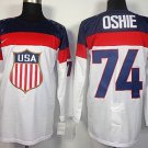 men's Ice Hockey Activewear Uniform #74 T. J. Oshie Jerseys Team USA 2014 Olympics White Shirts