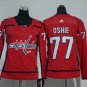 Women's Ice Hockey Capitals Uniform #77 T.J. Oshie Jerseys Red Home Team Game Player ladys Shirt