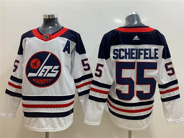 men's Ice Hockey Jets Uniform #55 Mark Scheifele Jerseys White Heritage Winter Classic Player Shirt