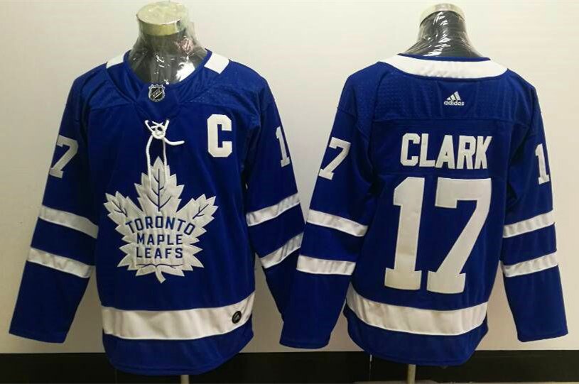 men's Ice Hockey Maple Leafs Uniform #17 Wendel Clark Jerseys Blue Home Team Game Player Shirts