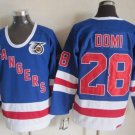 men's Ice Hockey NY Rangers Uniform #28 Tie Domi Jerseys 75TH Vintage Blue Throwback Shirt