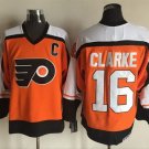 men's Ice Hockey Flyers Uniform #16 Bobby Clarke Jerseys 1983 Vintage Orange Throwback Shirt