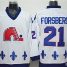 men's Ice Hockey Nordiques Uniform #21 Peter Forsberg Jerseys Vintage White Throwback Shirt