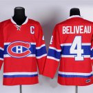 men's & youth Ice Hockey Canadiens Uniform #4 Jean Beliveau Jerseys Vintage Red Throwback Shirt