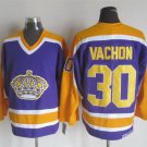 men's Ice Hockey LA Kings Uniform #30 Rogie Vachon Jerseys Vintage purple&yellow Throwback Shirts