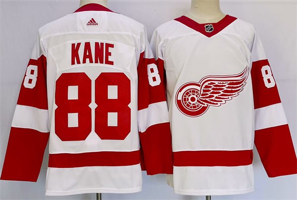 men's Ice Hockey Activewear Wings Uniform #88 Patrick Kane Jerseys White Away Team Game Player Shirt