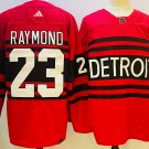 men's Ice Hockey Wings Uniform #23 Lucas Raymond Jerseys Red 22-23 Reverse Retro 2.0 Special Shirt