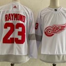 men's Ice Hockey Wings Uniform #23 Lucas Raymond Jerseys White 2021 Reverse Retro Special Shirt