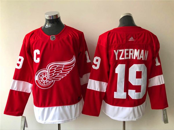 men's Ice Hockey Activewear Wings Uniform #19 Steve Yzerman Jerseys Red Home Team Game Player Shirt