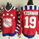 men's Ice Hockey Uniform #19 Steve Yzerman Jerseys Red 75TH 1992 Wales All Star Throwback Shirt