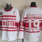 men's Ice Hockey Wings Uniform #19 Steve Yzerman Jerseys 75th Vintage White Throwback Shirt