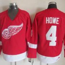 men's Ice Hockey Activewear Wings Uniform #4 Syd Howe Jerseys 2002 Vintage Red Throwback Shirt