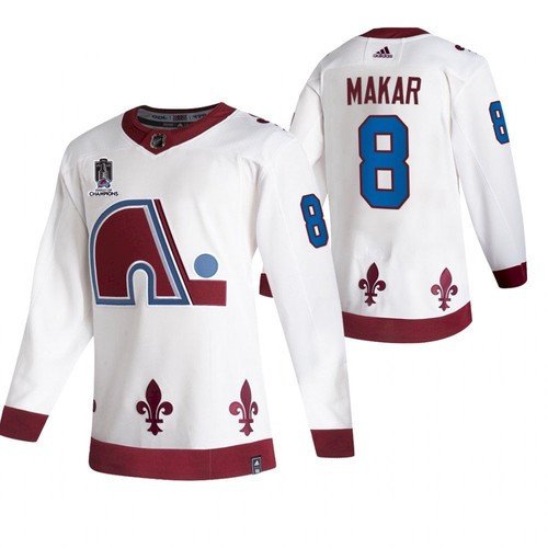 men's Ice Hockey Avalanche Uniform #8 Cale Makar Jerseys White 2022 Stanley Cup Champions Shirt