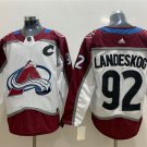 men's Ice Hockey Avalanche Uniform #92 Gabriel Landeskog Jerseys White Away Team Game Player Shirt