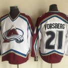 men's Ice Hockey Avalanche Uniform #21 Peter Forsberg Jerseys Vintage White Throwback Shirt