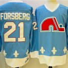 men's Ice Hockey Avalanche Uniform #21 Peter Forsberg Jerseys Nordiques Blue Reverse Retro Shirt