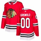 men's Ice Hockey Blackhawks Uniform #00 Clark Griswold Jerseys Red Home Team Game Player Shirt