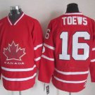 men's Ice Hockey Activewear Canada Uniform #16 Jonathan Toews Jerseys Red 2010 Olympics Shirt