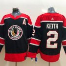 men's Ice Hockey Blackhawks Uniform #2 Duncan Keith Jerseys Black 2021 Reverse Retro Special Shirt