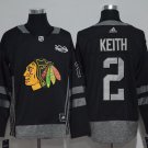 men's Ice Hockey Blackhawks Uniform #2 Duncan Keith Jerseys Black 1917-2017 100th Anniversary Shirt