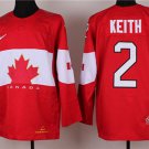 men's Ice Hockey Activewear Canada Uniform #2 Duncan Keith Jerseys Red 2014 Olympics Shirt