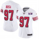 women's Football SF 49ers Uniform #97 Nick Bosa Jerseys White 2024 Super Bowl LVIII Final lady Shirt