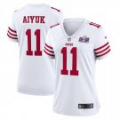 women's Football SF 49ers Uniform #11 Brandon Aiyuk Jerseys White 2024 Super Bowl LVIII lady Shirt
