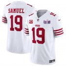 mens & kids Football 49ers Uniform #19 Deebo Samuel Jersey White 2024 Super Bowl LVIII C Patch Shirt