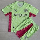 adults & kids Soccer Mans City Uniform Suit Blank Jerseys Shorts 23/24 Light Green Goalkeeper Shirt