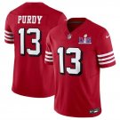 men's & kids Football SF 49ers Uniform #13 Brock Purdy Jerseys Red 2024 Super Bowl LVIII Final Shirt