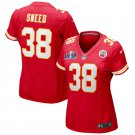 women's Football KC Chiefs Uniform #38 L'Jarius Sneed Jerseys Red 2024 Super Bowl LVIII lady Shirt