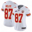 women's Football KC Chiefs Uniform #87 Travis Kelce Jerseys White 2024 Super Bowl LVIII lady Shirt