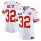 men's & kids Football KC Chiefs Uniform #32 Nick Bolton Jerseys White 2024 Super Bowl LVIII Shirt