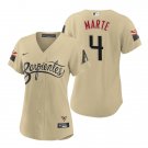 women's Arizona Diamondbacks 4 Ketel Marte Jersey 2021 Tan City Connect Player Game Baseball