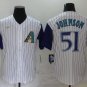 men's & youth Arizona Diamondbacks 51 Randy Johnson Jersey White Cooperstown Player Baseball