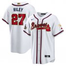 men's & youth Atlanta Braves 27 Austin Riley Jersey White 2022 Gold Program Player Baseball