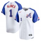 men's & youth Atlanta Braves 1 Ozzie Albies Jersey White 2023 City Connect Limited Player Baseball