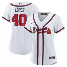 women's Atlanta Braves 40 Reynaldo López Jersey White Home Limited Player Game Baseball