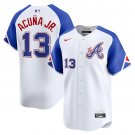 men's & youth Atlanta Braves 13 Ronald Acuña Jr. Jersey White 2023 City Connect Limited Baseball