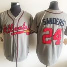 men's & youth Atlanta Braves 24 Deion Sanders Jersey Throwback Gray Retired Player Baseball