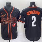 men's & youth Baltimore Orioles 2 Gunnar Henderson Jersey Black with Patch Limited Player Baseball