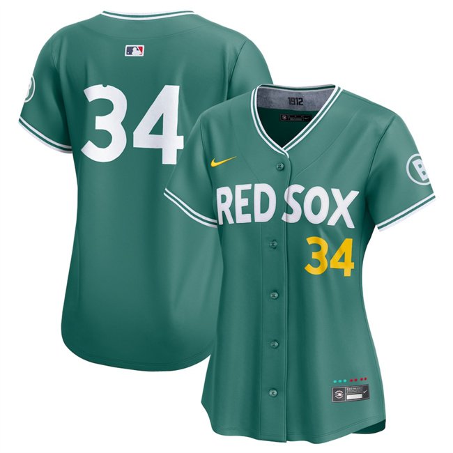 women's Boston Red Sox 34 David Ortiz Jersey Green 2025 City Connect Limited Retired Player Baseball