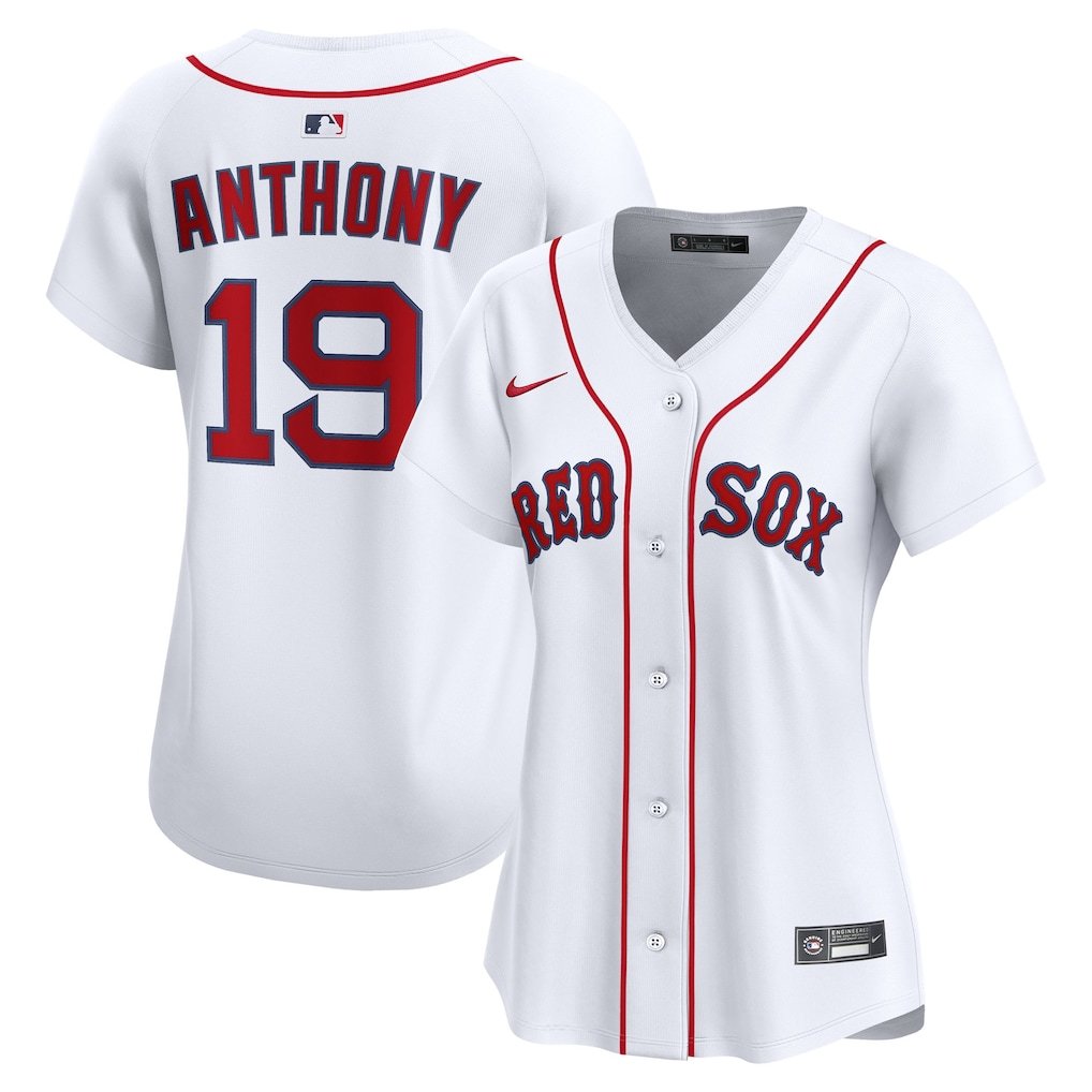 women's Boston Red Sox 19 Roman Anthony Jersey White Home Limited Player Game Baseball