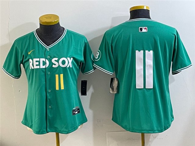 women's Boston Red Sox 11 Marcelo Mayer Jersey Green 2025 City Connect Limited Player Game Baseball