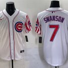 men's & youth Chicago Cubs 7 Dansby Swanson Jersey White 2025 Independence Day Player Baseball