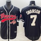 men's & youth Chicago Cubs 7 Dansby Swanson Jersey Black with Patch Limited Player Baseball