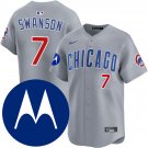 men's & youth Chicago Cubs 7 Dansby Swanson Jersey Gray Road Limited with M Patch Player Baseball