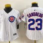 women's Chicago Cubs 23 Ryne Sandberg Jersey White Pinstripe Home Limited Retired Player Baseball