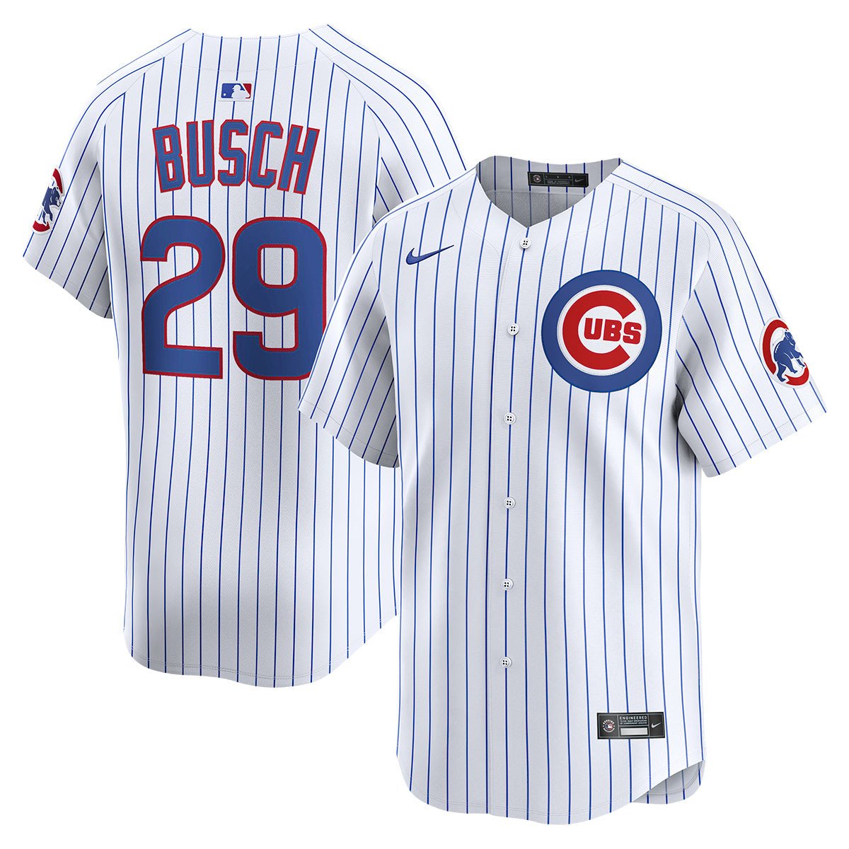 men's & youth Chicago Cubs 29 Michael Busch Jersey White Pinstripe Home Limited Player Game Baseball